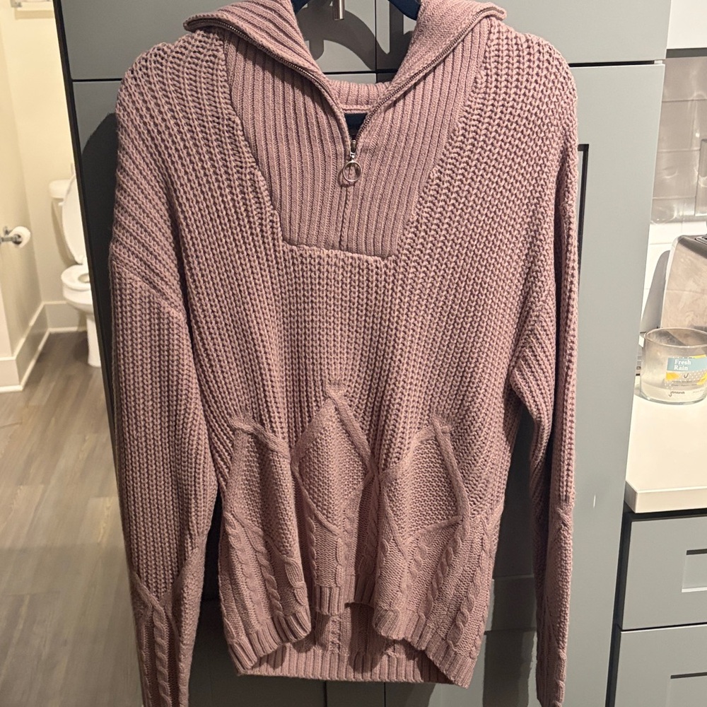 Cozy Knit Pullover Sweater in Mauve